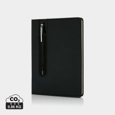 Caderno capa dura A5 com caneta stylus 